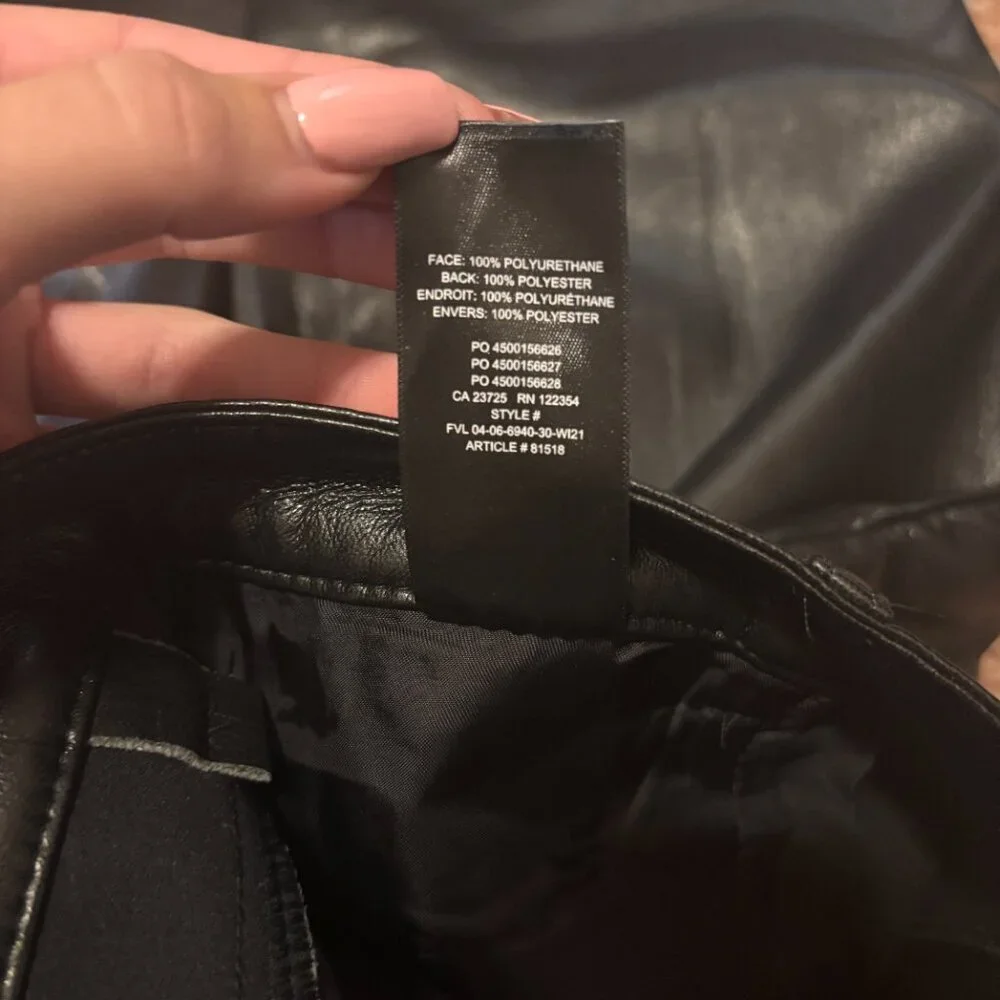 Aritzia Wilfred Womens Sz 4 The Melina Pant Vegan Leather Black #81518 HighWaist - Picture 6 of 9